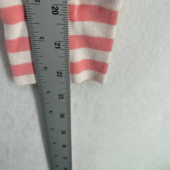 Caslon Hoodie Women Sm White Pink Flamingo Charm Striped Knit Drawstring Stretch - Picture 7 of 12